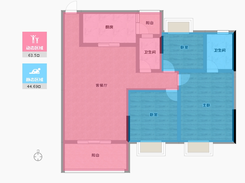 贵州省-安顺市-安顺凤凰林苑-95.81-户型库-动静分区