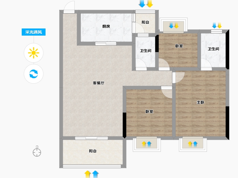 贵州省-安顺市-安顺凤凰林苑-95.81-户型库-采光通风