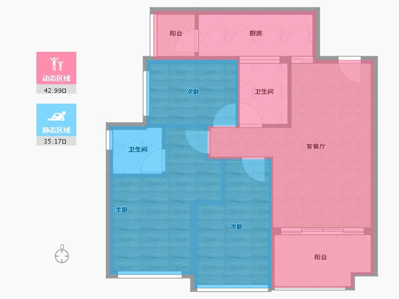 广东省-江门市-富居天禧-69.76-户型库-动静分区