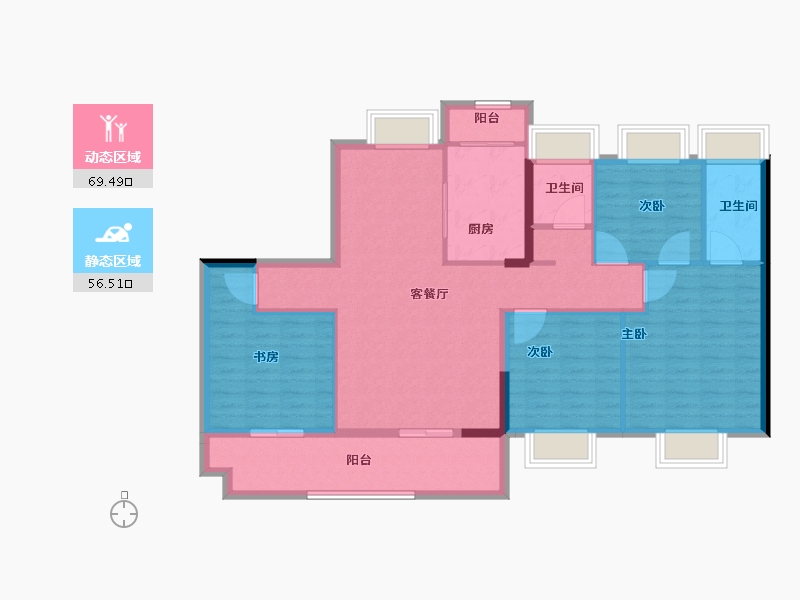 广东省-江门市-美的·樾山府-113.94-户型库-动静分区