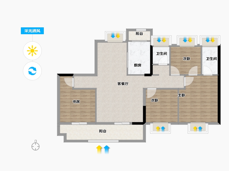 广东省-江门市-美的·樾山府-113.94-户型库-采光通风