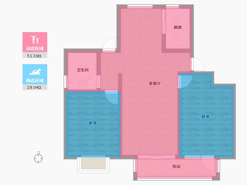 河北省-沧州市-天成鸿园-71.62-户型库-动静分区