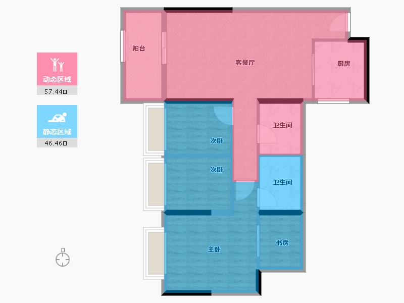 广东省-江门市-华以泰龙湾汇峰-93.25-户型库-动静分区