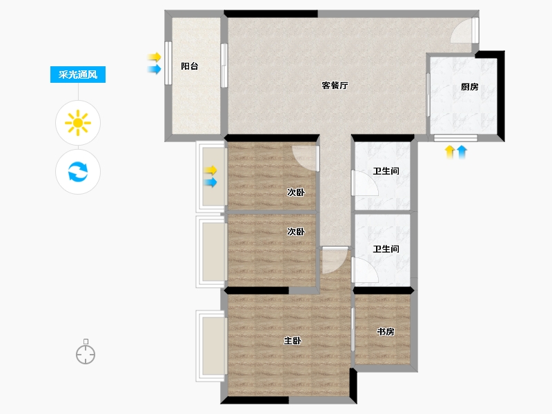 广东省-江门市-华以泰龙湾汇峰-93.25-户型库-采光通风