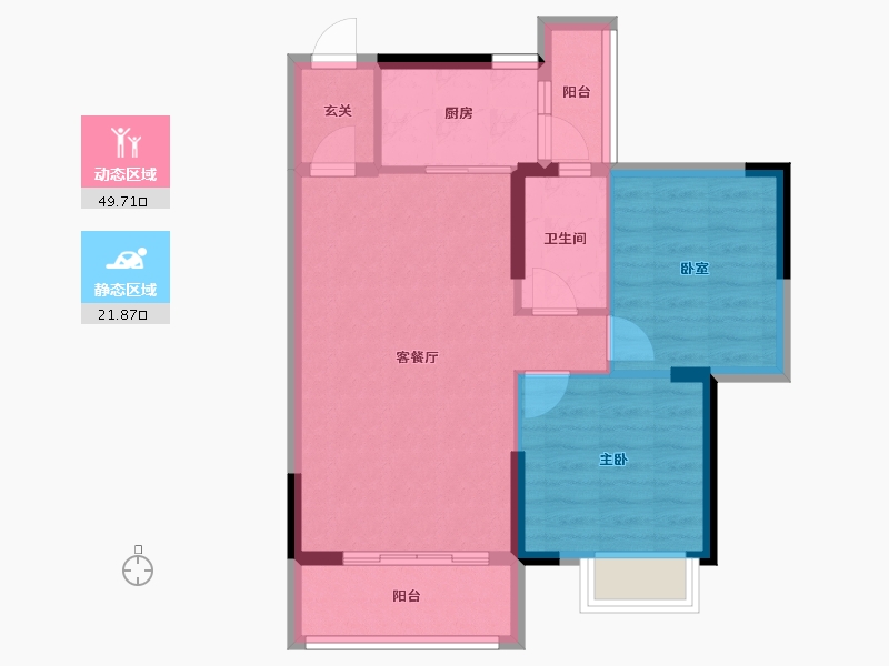 广东省-江门市-沃华·时代广场-64.03-户型库-动静分区