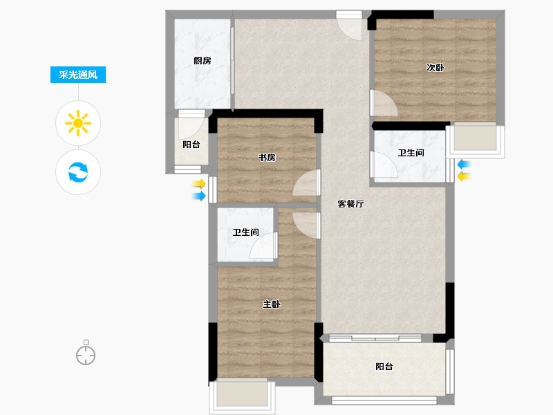 广东省-清远市-聚宝·雅居-79.21-户型库-采光通风