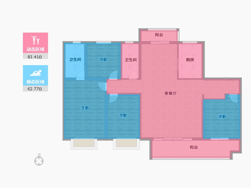 山东省-淄博市-宏程健康活力城-131.54-户型库-动静分区