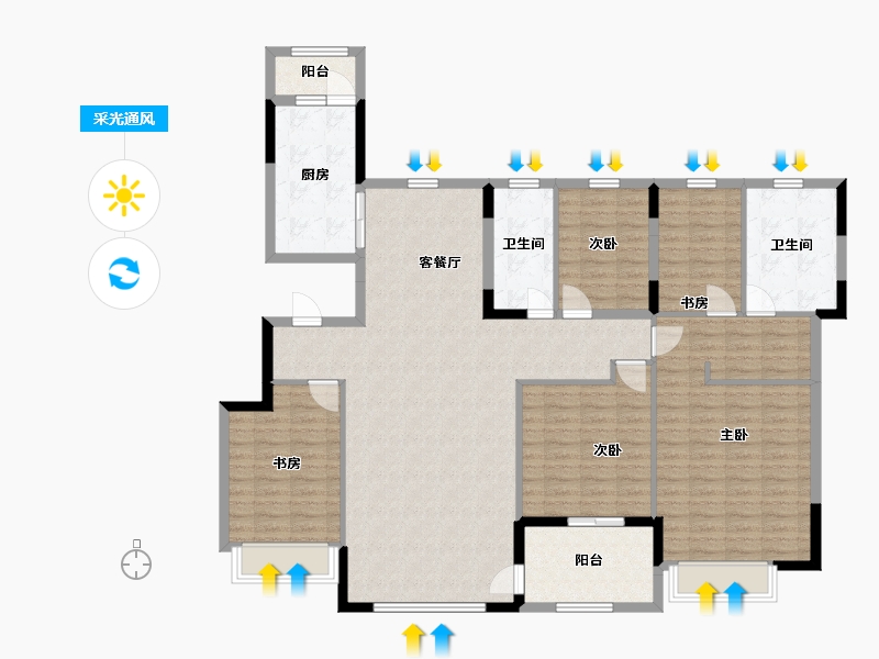 河北省-沧州市-恒大悦府-167.00-户型库-采光通风