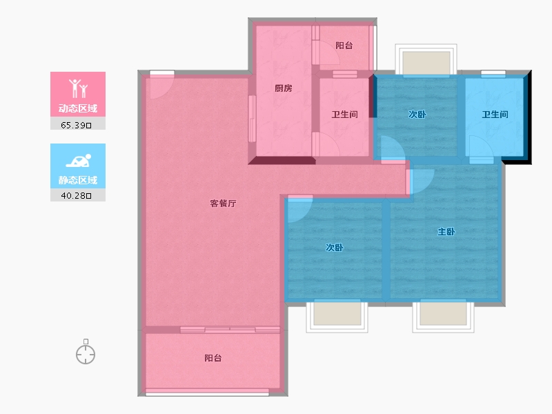 贵州省-安顺市-安顺凤凰林苑-93.52-户型库-动静分区