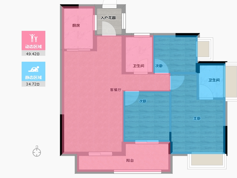 广东省-江门市-保利云上西棠-78.47-户型库-动静分区