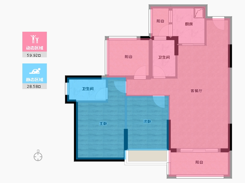 广东省-清远市-万基·新翡翠上峸-78.42-户型库-动静分区