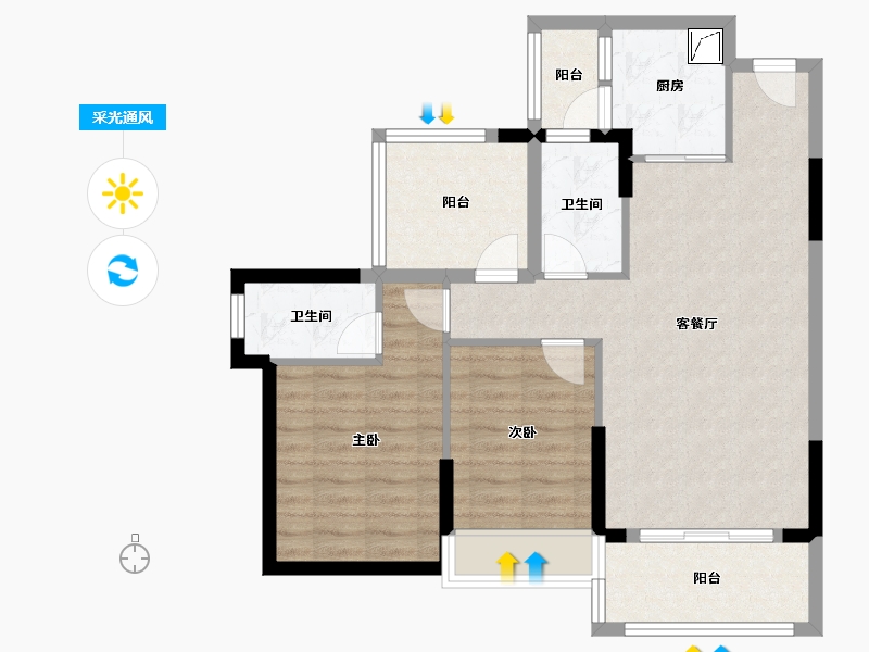 广东省-清远市-万基·新翡翠上峸-78.42-户型库-采光通风