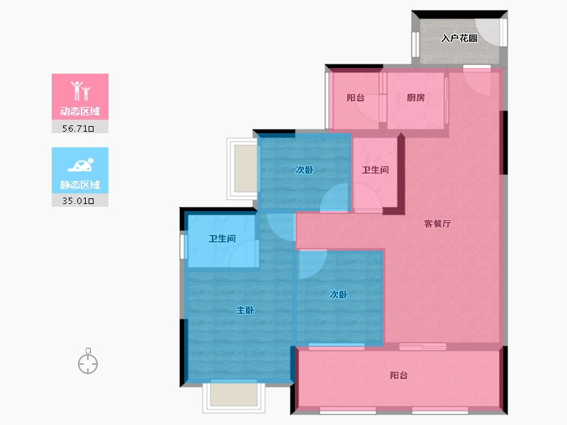 广东省-江门市-锦富·汇景湾-85.79-户型库-动静分区