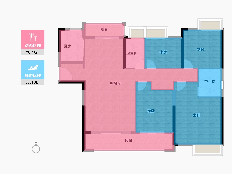 湖南省-湘潭市-湘江富力城-120.58-户型库-动静分区