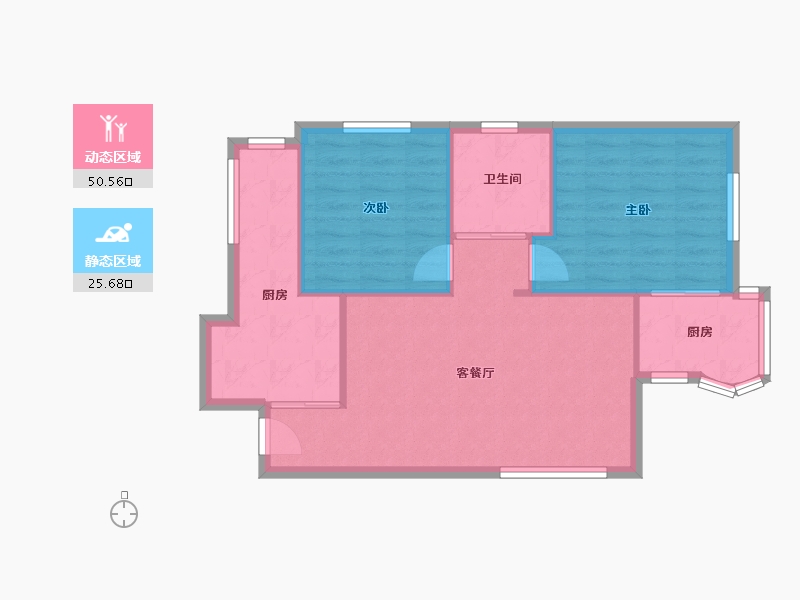 上海-上海市-品翠苑社区-70.00-户型库-动静分区