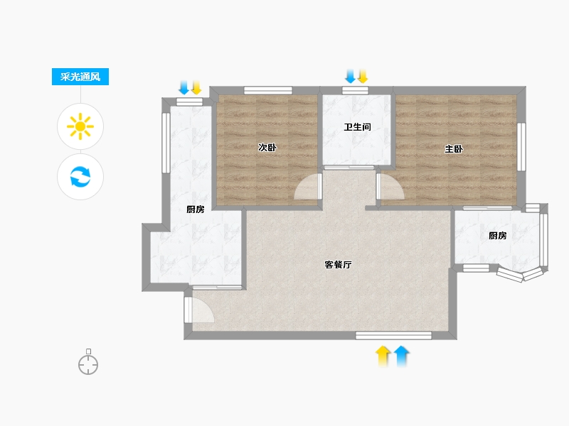 上海-上海市-品翠苑社区-70.00-户型库-采光通风