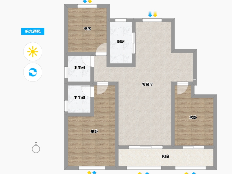 山东省-淄博市-熙悦-91.02-户型库-采光通风