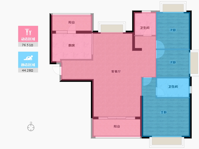 广东省-江门市-台山恒大翡翠华庭-109.87-户型库-动静分区