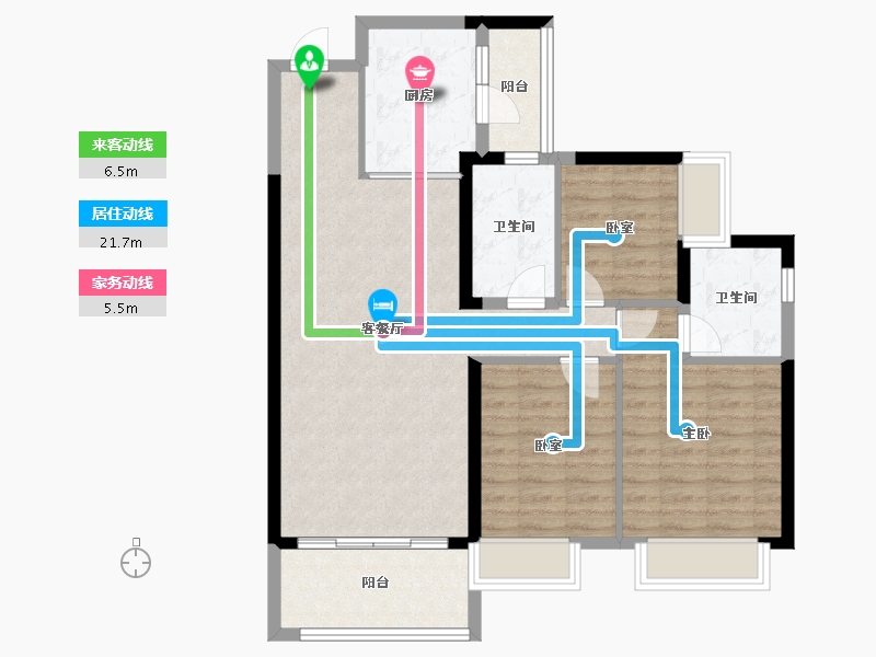 广东省-江门市-台山恒大翡翠华庭-91.05-户型库-动静线