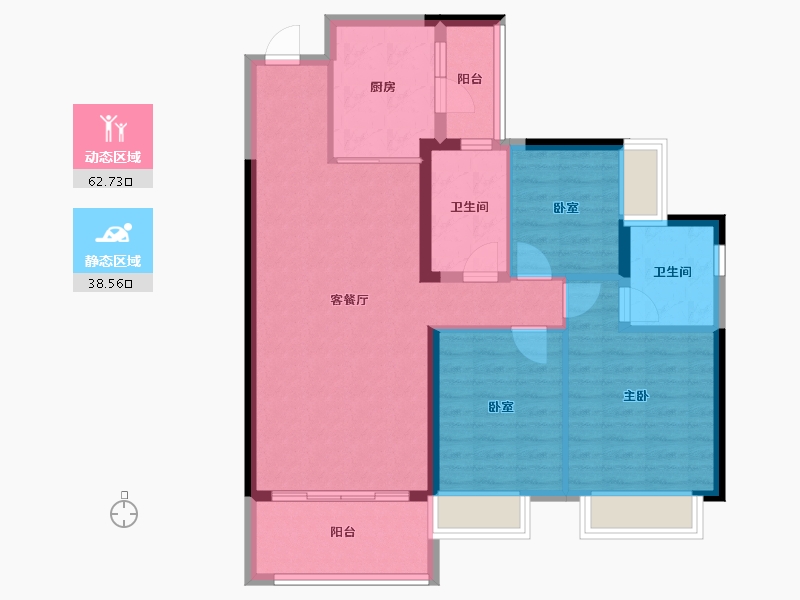 广东省-江门市-台山恒大翡翠华庭-91.05-户型库-动静分区