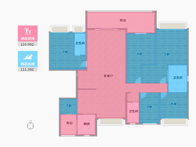 贵州省-贵阳市-碧桂园印象花溪-212.09-户型库-动静分区