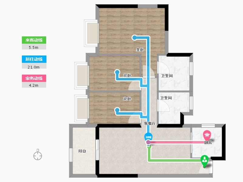 广东省-江门市-华以泰龙湾汇峰-85.27-户型库-动静线