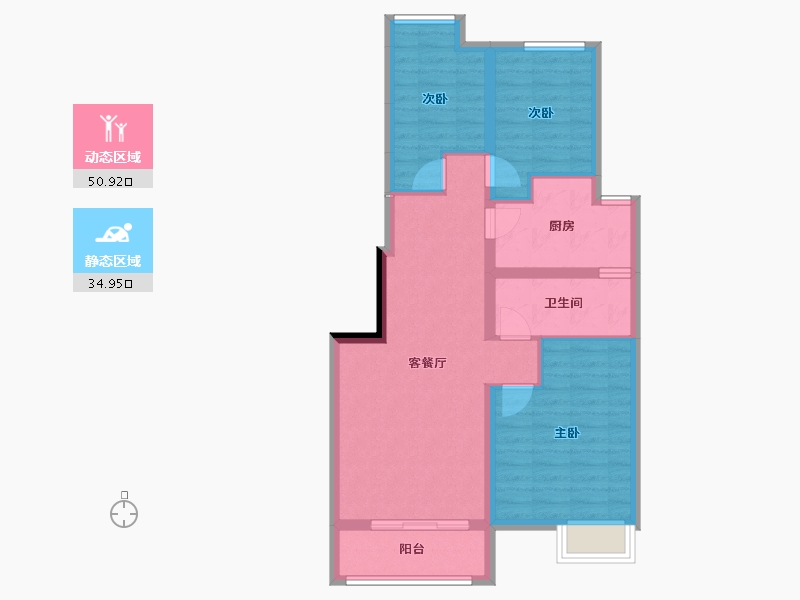 贵州省-黔西南布依族苗族自治州-飞洋华府-76.50-户型库-动静分区