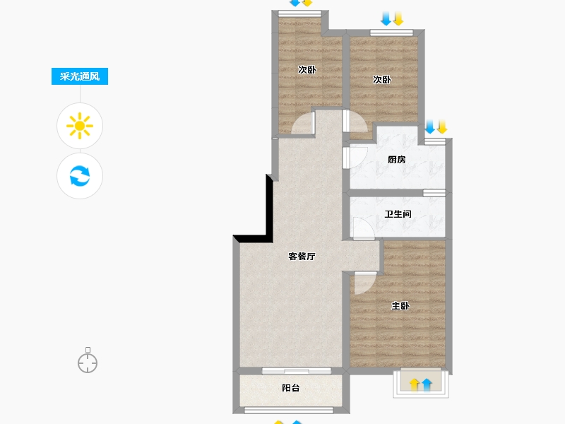 贵州省-黔西南布依族苗族自治州-飞洋华府-76.50-户型库-采光通风