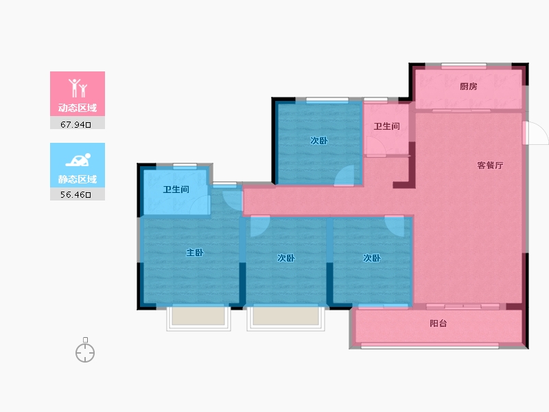 山东省-淄博市-中南高科创智花园-112.81-户型库-动静分区