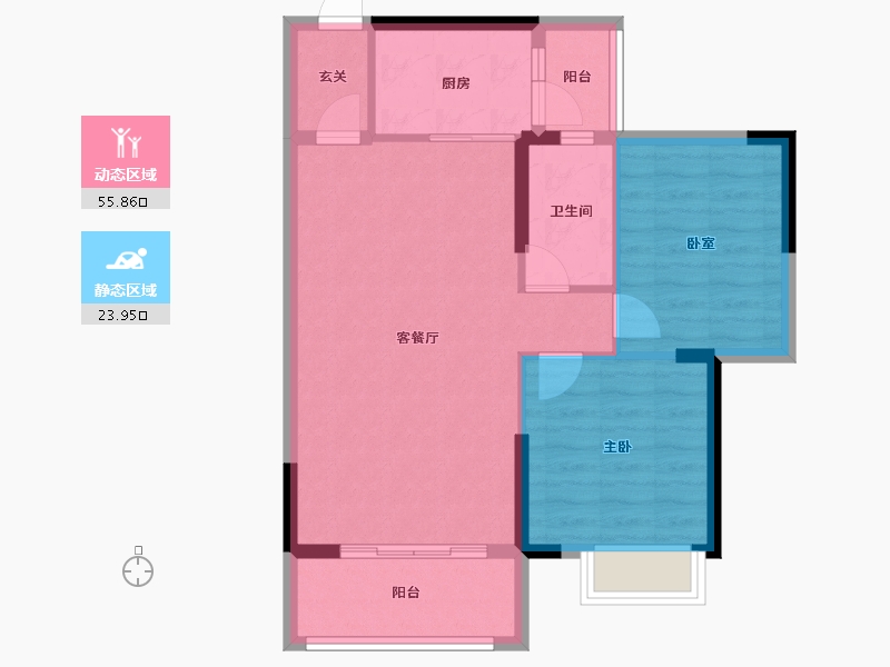 广东省-江门市-沃华·时代广场-71.86-户型库-动静分区