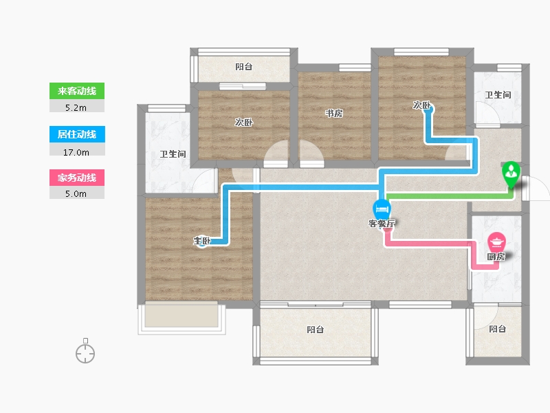 四川省-成都市-左岸名都-93.06-户型库-动静线