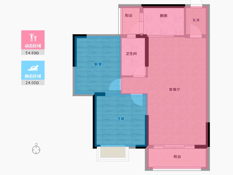 广东省-江门市-沃华·时代广场-70.86-户型库-动静分区