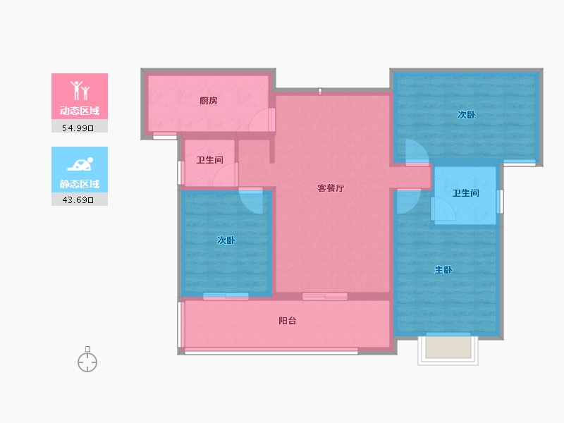 湖南省-郴州市-睿锋华府-87.69-户型库-动静分区