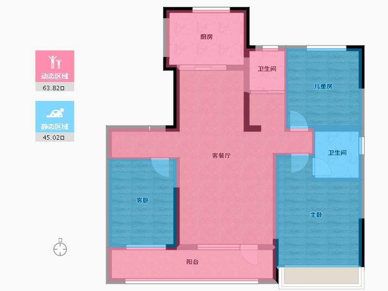 辽宁省-朝阳市-碧桂园凌云府-97.02-户型库-动静分区