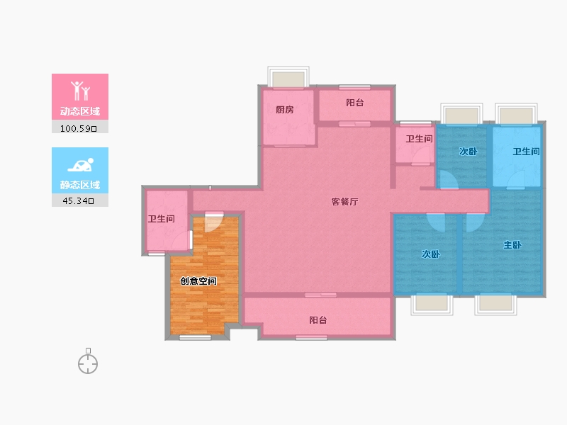 广东省-江门市-粤海城-147.62-户型库-动静分区