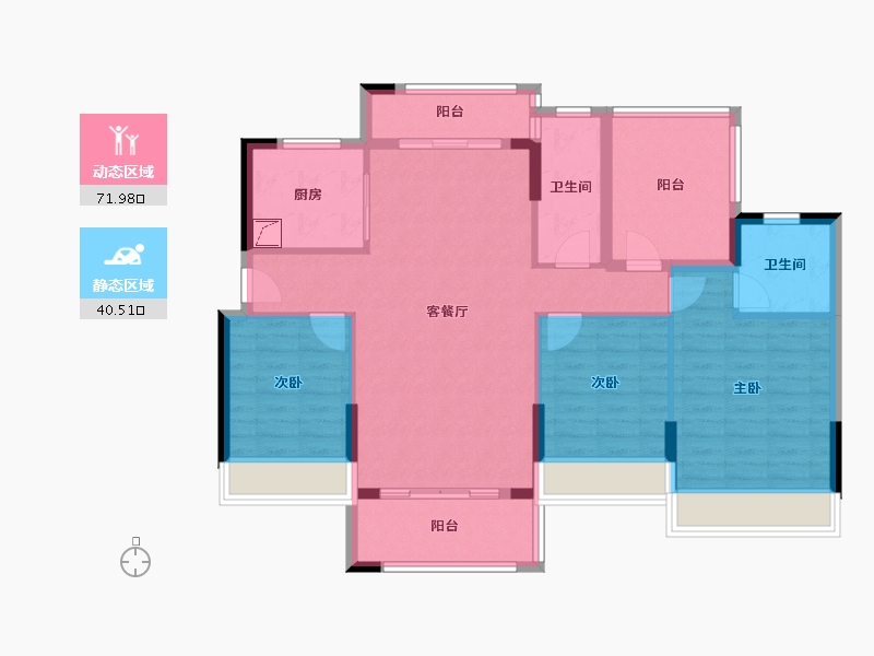 广东省-清远市-万基·新翡翠上峸-100.84-户型库-动静分区