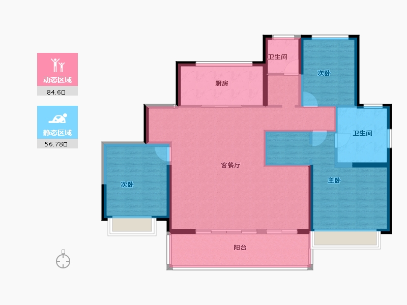 江苏省-盐城市-仁恒滨河世纪-128.58-户型库-动静分区