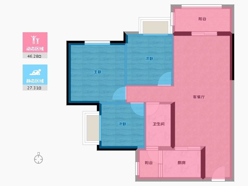 广东省-江门市-盛安江畔-65.48-户型库-动静分区