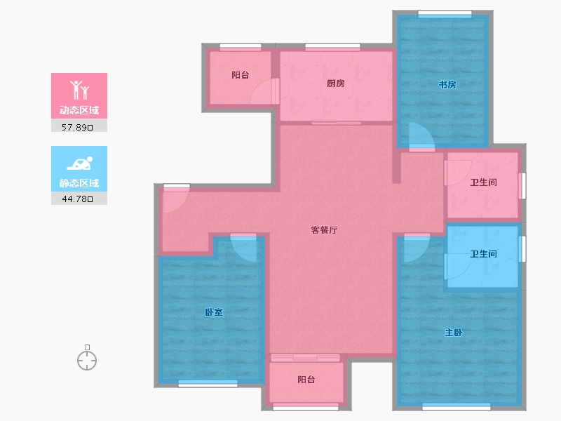 河北省-沧州市-润森紫御府-91.00-户型库-动静分区