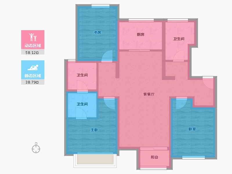 河北省-沧州市-润森紫御府-85.26-户型库-动静分区