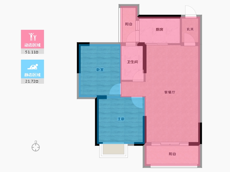 广东省-江门市-沃华·时代广场-65.18-户型库-动静分区