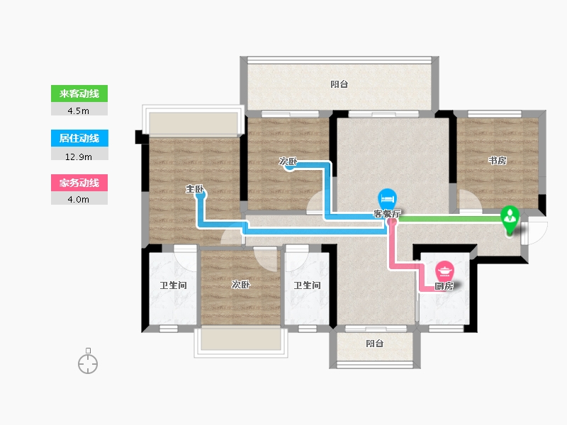 四川省-宜宾市-绿地宜宾城际空间站-90.94-户型库-动静线