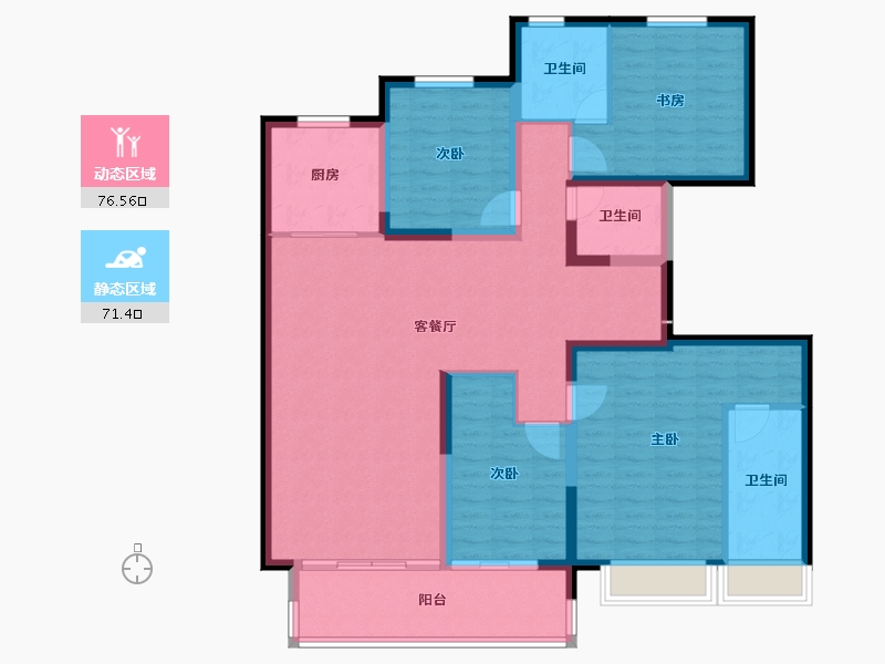 江苏省-盐城市-​新城云樾春秋-133.60-户型库-动静分区