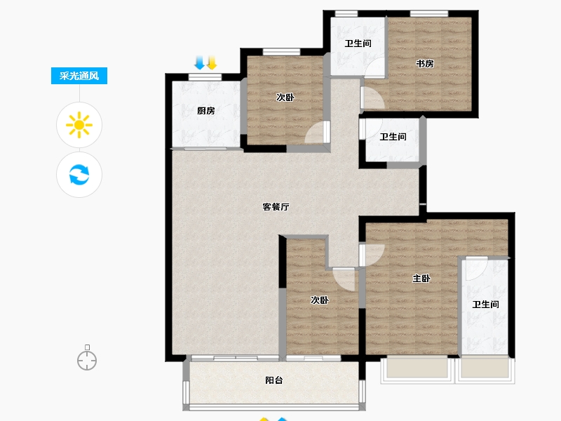 江苏省-盐城市-​新城云樾春秋-133.60-户型库-采光通风