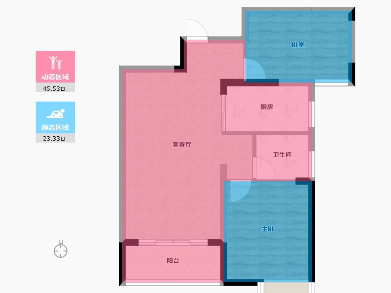 湖北省-宜昌市-山水国际二期-61.59-户型库-动静分区