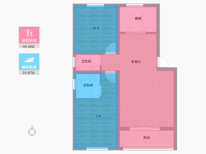 河北省-沧州市-润森紫御府-67.36-户型库-动静分区