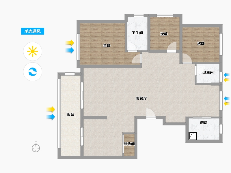 江苏省-盐城市-东方润园-124.11-户型库-采光通风