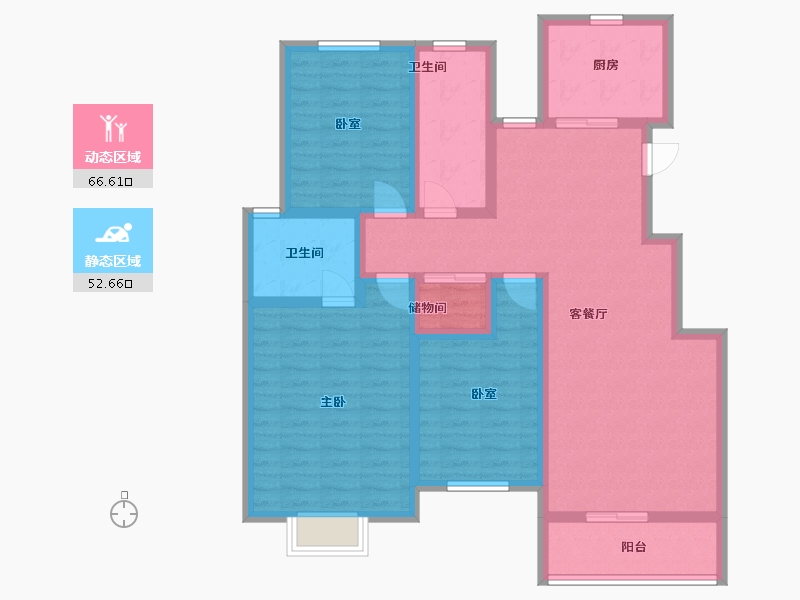 江苏省-镇江市-嘉荟新城-105.61-户型库-动静分区