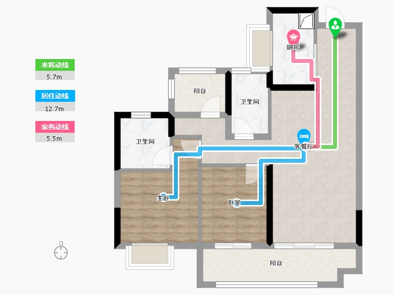 广东省-江门市-碧桂园·翡翠城-75.19-户型库-动静线