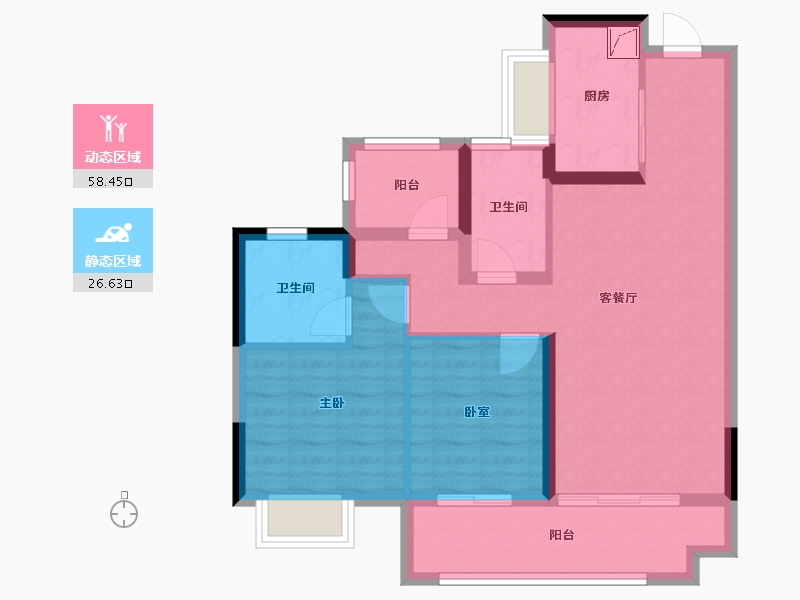 广东省-江门市-碧桂园·翡翠城-75.19-户型库-动静分区